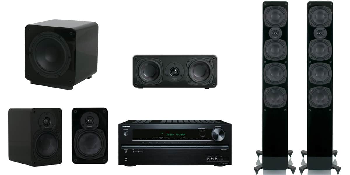 Composition Onkyo TX-NR414 + Tangent Pack Evo E45
