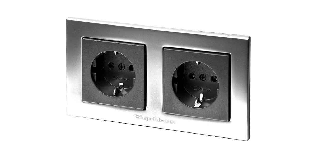 GigaWatt G-044 double Schuko Silver