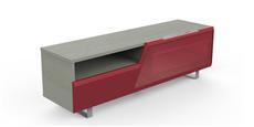 Kairos Side Chêne Gris et Verre Rouge