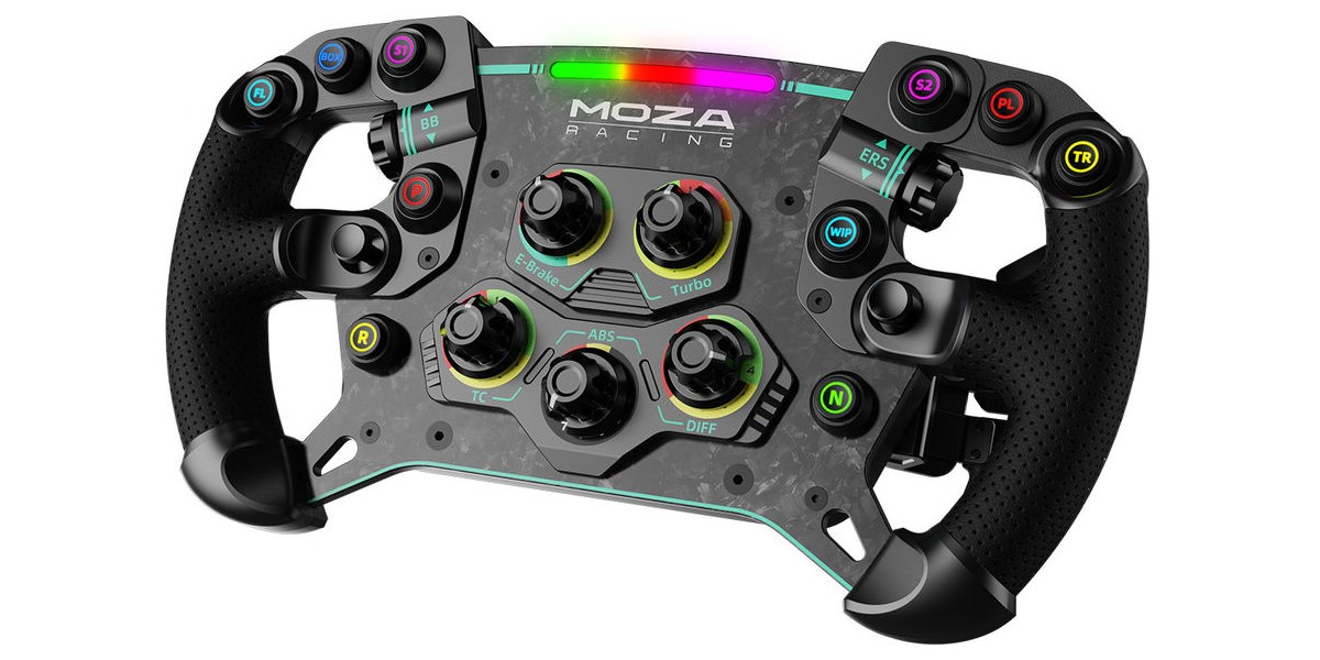 Volant De Course MOZA Racing RS V2, Cuir, 33 Cm, Rond, Modèle RS25