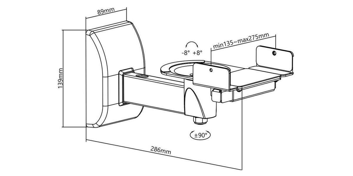 Supports Muraux Pour Enceintes Bibliothèque Norstone (paire) - Fixation à Clip, Inclinables, Jusqu'à 15 Kg
