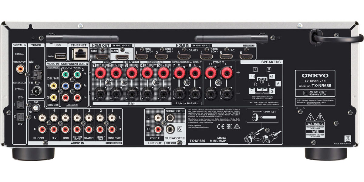 Onkyo TXNR686 Silver Amplis homecinéma sur EasyLounge