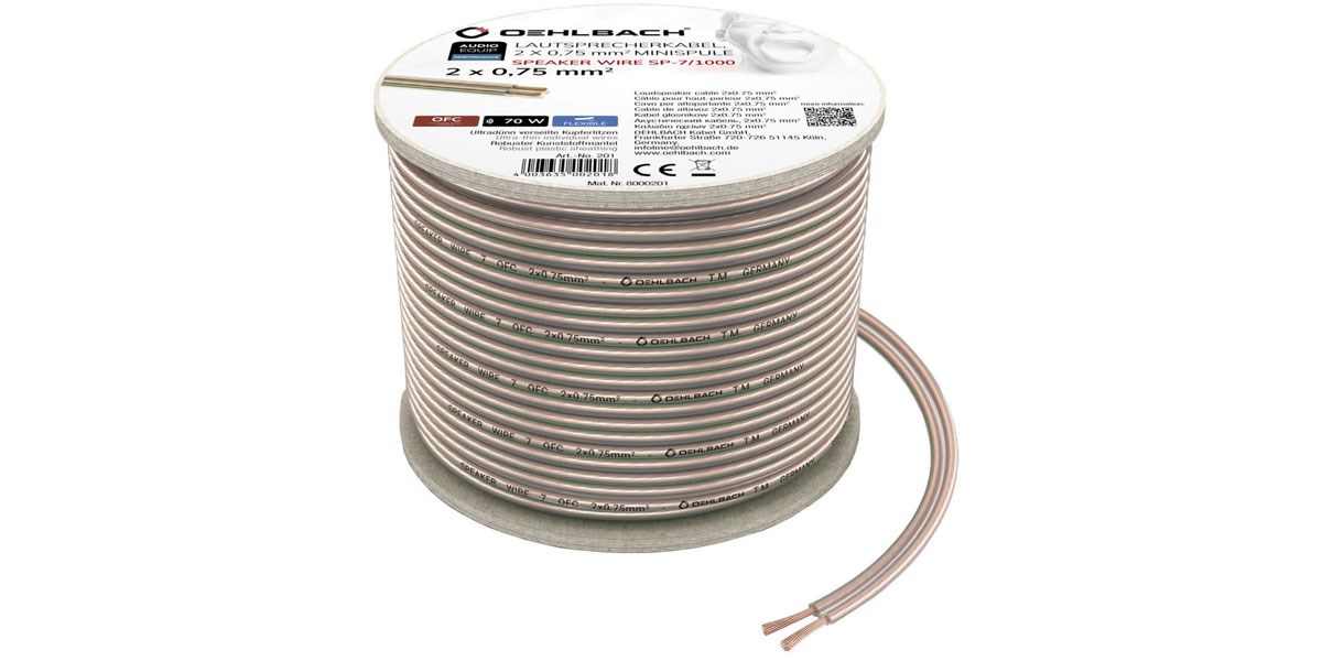 Oehlbach Bobine Speaker Wire 2 x 0,75 mm transparent (10 m)