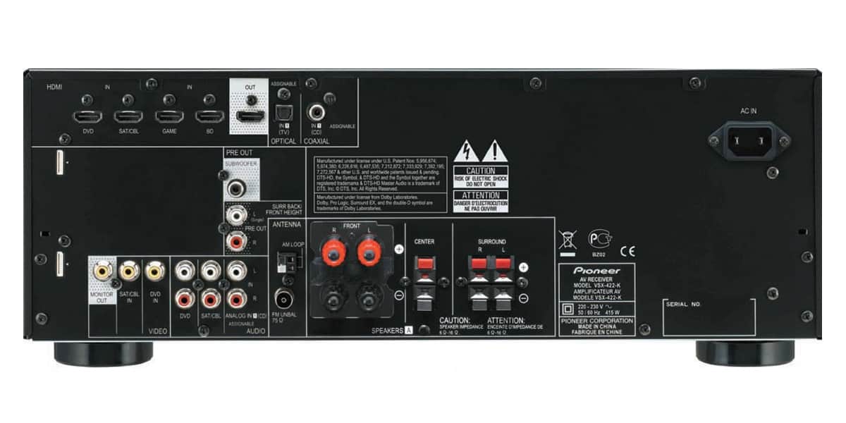 Pioneer VSX-422-K Noir | Amplis home-cinéma sur EasyLounge