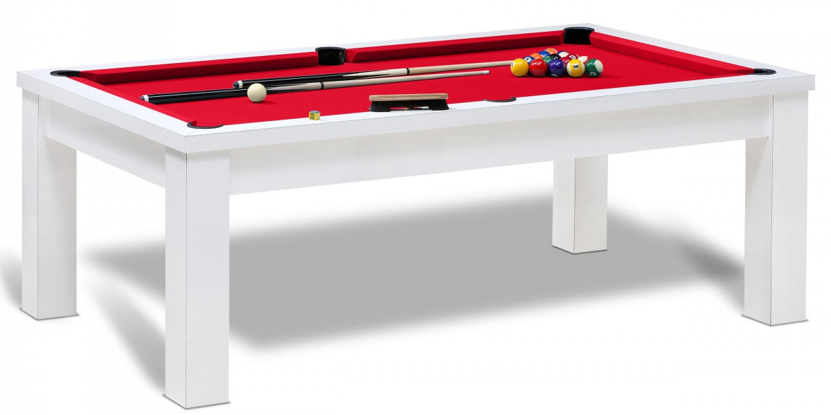Billards Plaisance RIO Blanc US - Tapis Rouge