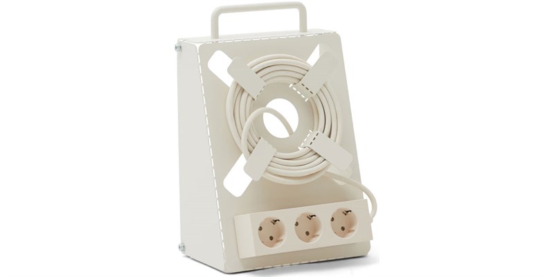 Pedestal Cable Stand Blanc