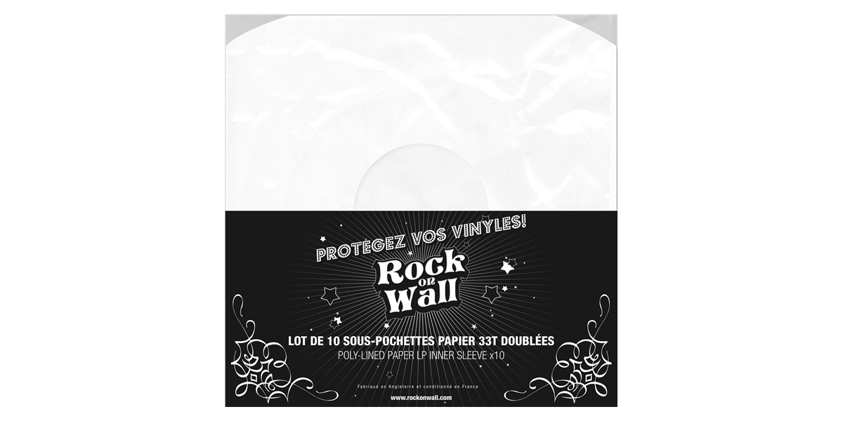 Rock on Wall Sous-pochette papier 33T doublée (lot de 10)