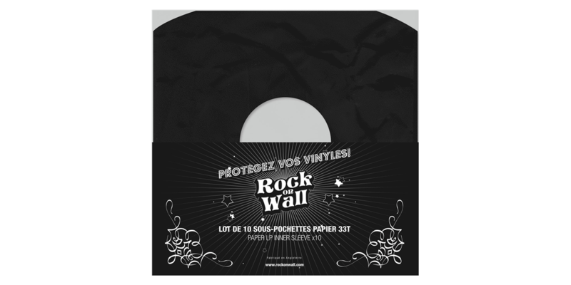 Rock on Wall Sous-pochette papier 33T Noir (lot de 10)