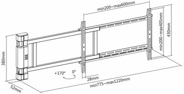 Multibrackets M Motorized Swing Mount X-Large - EasyLounge - 8