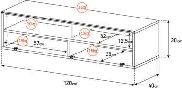 Meliconi Topline Torino 120 Bois Foncé - Meuble TV - EasyLounge - 3