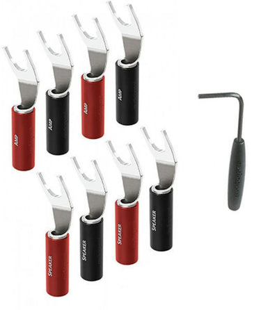 Audioquest Fourche SureGrip 100 Silver (lot de 8)