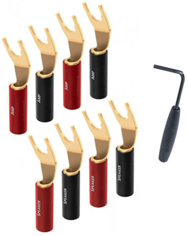 Audioquest Fourche SureGrip 100 Gold (lot de 8)