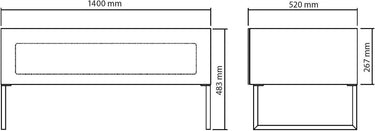 Norstone Khalm 140 Chêne / Blanc - EasyLounge - 2